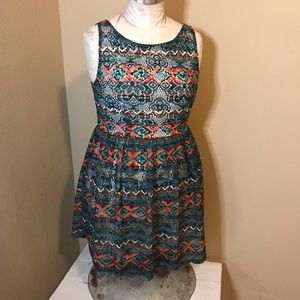 Xhiliration Low Back Mesh Dress